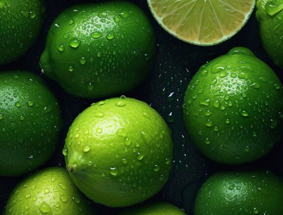 Nos citrons verts se distinguent par leur **couleur verte éclatante, leur texture juteuse